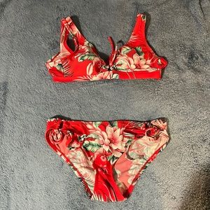 Tropical red bikini